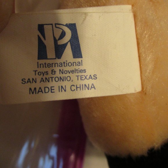 Harley Davidson NEW Vintage 1991 Medium Peach Black Orange Graphic Plush Hog - Picture 7 of 9